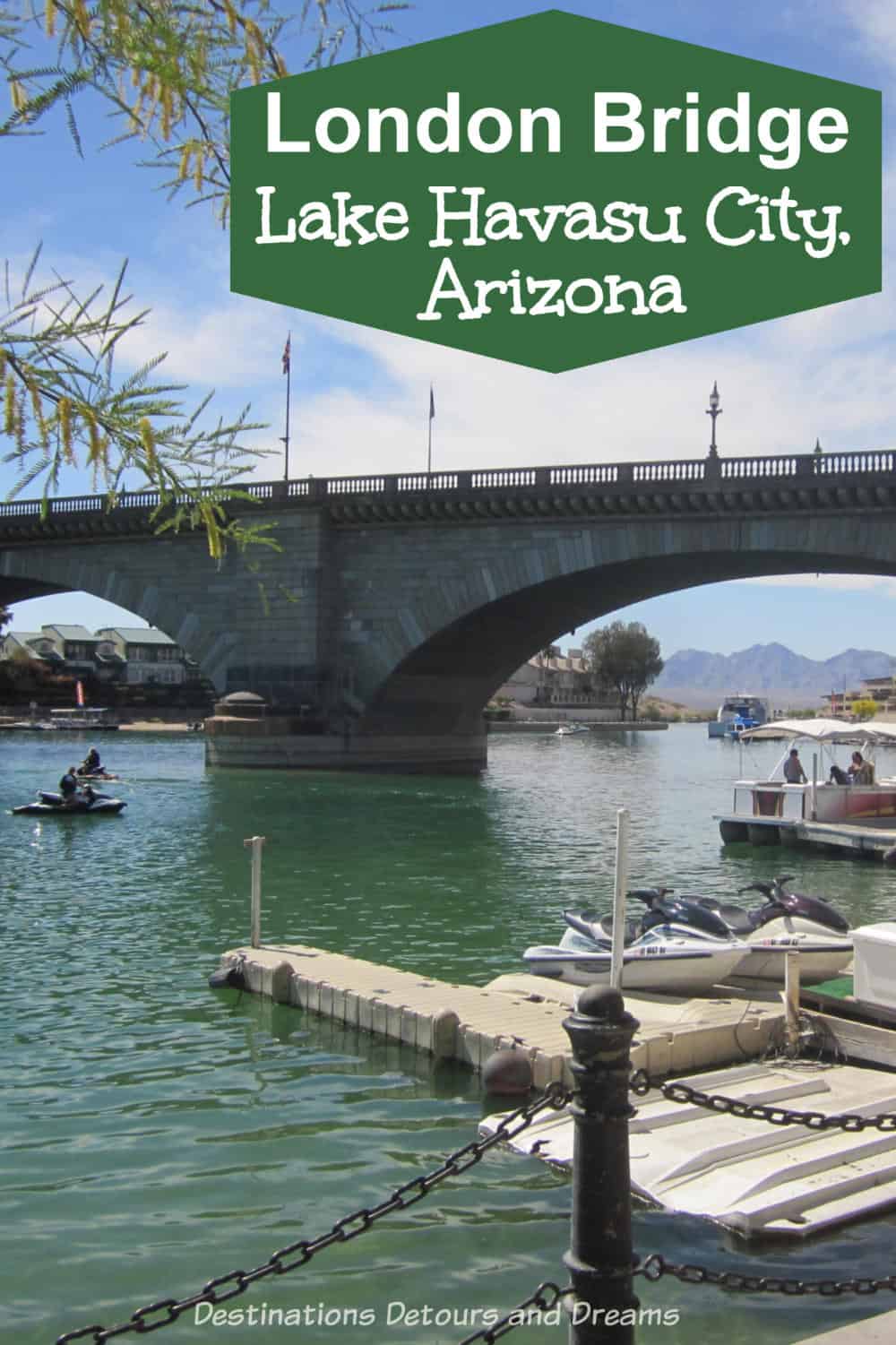 London Bridge isn't falling down. It's in Lake Havasu, City, Arizona and is a major tourist attraction with a mock English village.