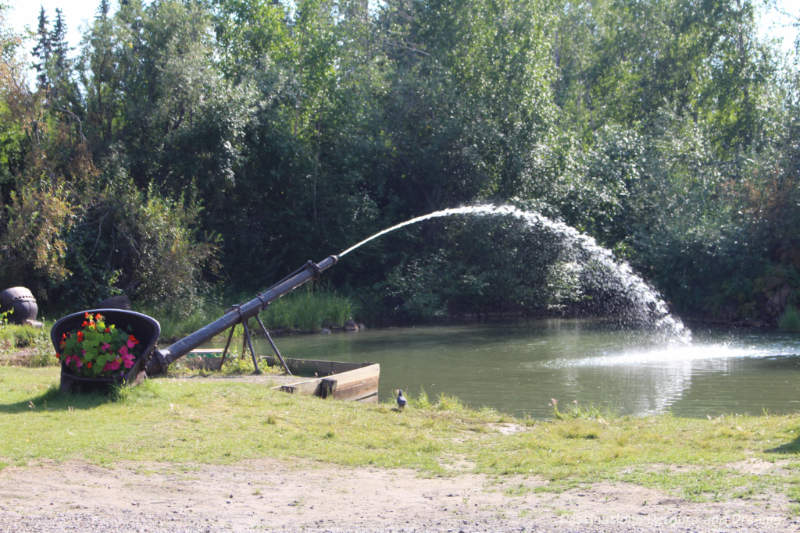 Gold dredge water cannon in Pioneer Park, Fairbanks, Alaska