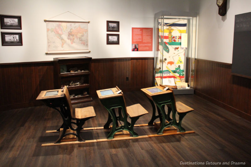 Old schoolhouse display at museum
