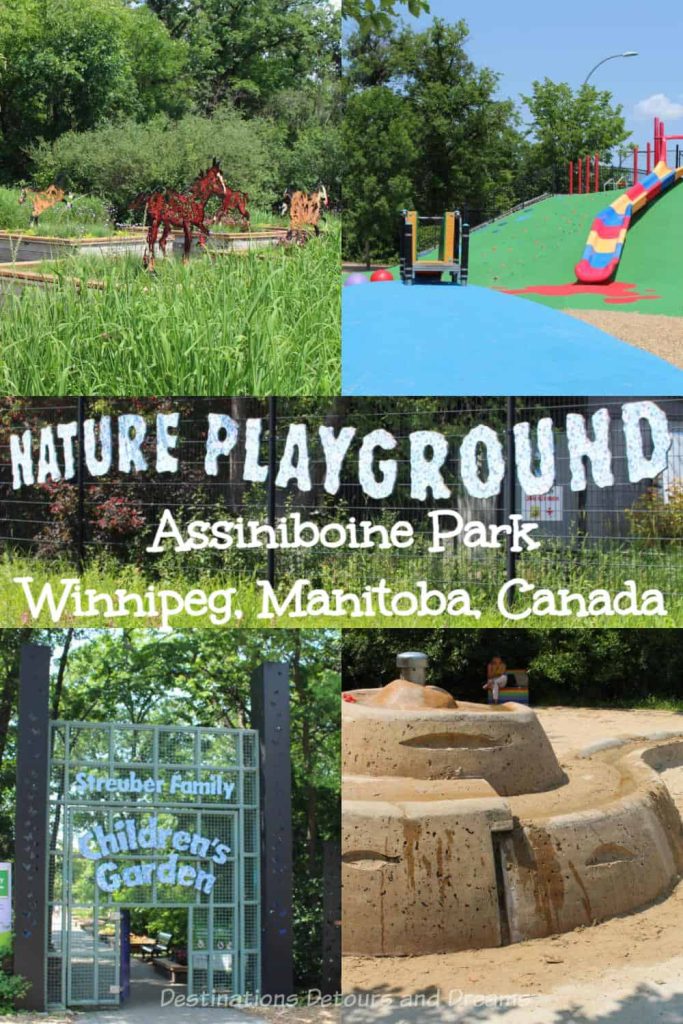 Nature Playground and Streuber Family Children's Garden: Nature Playground in Assiniboine Park in Winnipeg, Manitoba, Canada is a unique and imaginative children's play area amid pretty greenery