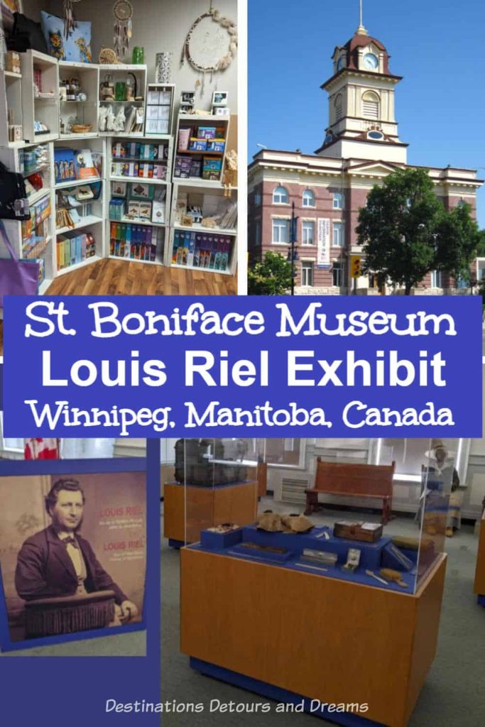 St. Boniface Museum Louis Riel Exhibit. Historic St. Boniface City Hall building in Winnipeg, Manitoba, Canada houses temporary Louis Riel Exhibit and St. Boniface Museum Boutique while the museum building undergoes renovation.