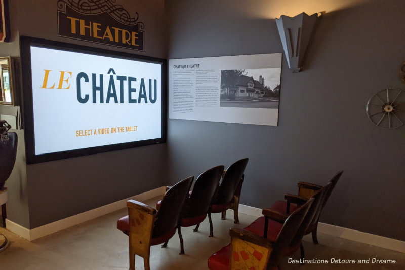 Old theatre seats inside a museum