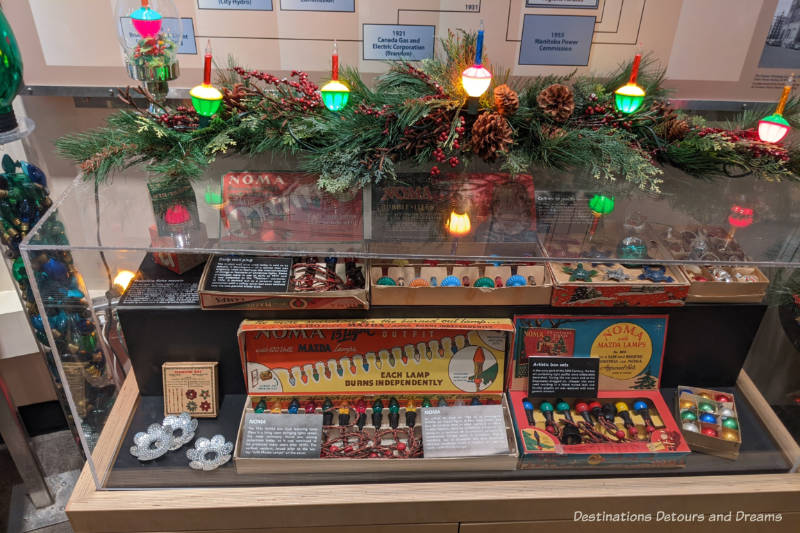 Display case on Noma Christmas Lights over the years