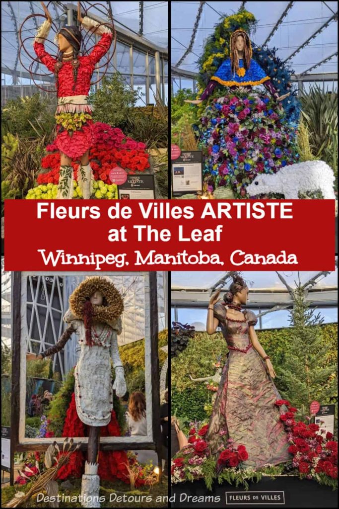 Fleurs de Villes ARTISTE at The Leaf - World-renowned floral exhibition appearing in cities around the world honours Manitoba's vibrant arts scene at the indoor tropical garden at The Leaf in Winnipeg, Manitoba, Canada