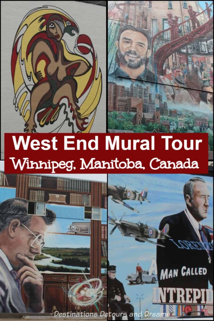 Mural Tour in Winnipeg's West End: A walking tour in the West End, a neighbourhood of Winnipeg, Manitoba, Canada known for its collection of murals that tell the stories of its history, cultures, and personalities.